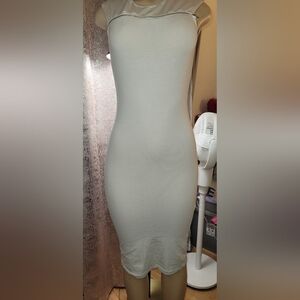 Forever 21 Cream Sleeveless Midi Dress